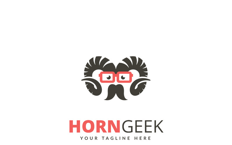Download Шаблон логотипа "Horn Geek Logo Template" / Horn Geek Logo Template - Шаблон логотипа на тему графика black bone bones creative dark darkness dead death demon demons devil evil eye glasses geek geeks head hell horn horns