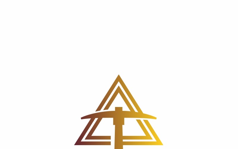Mijnbouw goud Crypto Logo sjabloon