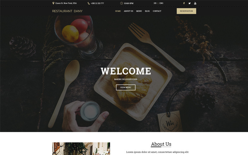 Download PSD шаблон "Restaurant Dany PSD Template" / Restaurant Dany PSD Template - PSD шаблон на тему кафе и ресторан 