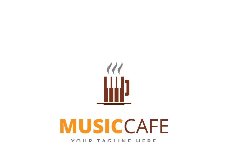 Шаблон логотипа музыкального кафе