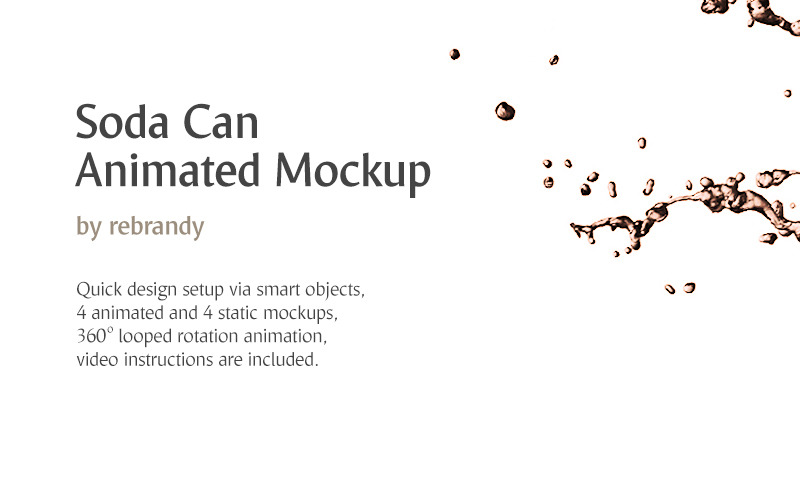 Download Мокап для продукта "Soda Can Animated product mockup" / Soda Can Animated product mockup - Мокап для продукта на тему графика mockup soda can aerated alcohol aluminium bar beer beverage drink cola cocktail container fizzy cold frosty condensate water mokcup mokc