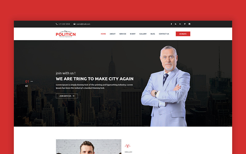 The-Politicn - Modello di sito web politico