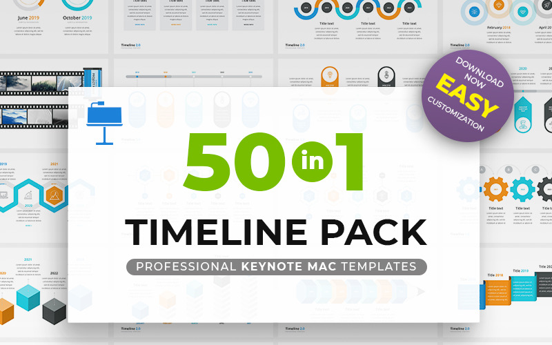 Timeline Pack 50 en 1 - Plantilla de Keynote
