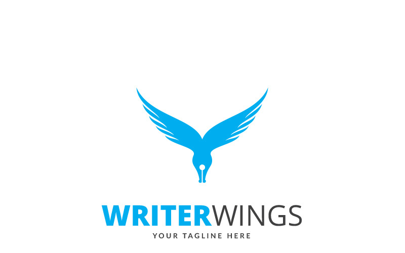Download Шаблон логотипа "Writer Wings Logo Template" / Writer Wings Logo Template - Шаблон логотипа на тему графика writer wings artist author blog book club store books creative designer drawing editor education entertainment idea ink journalist knowledge learning