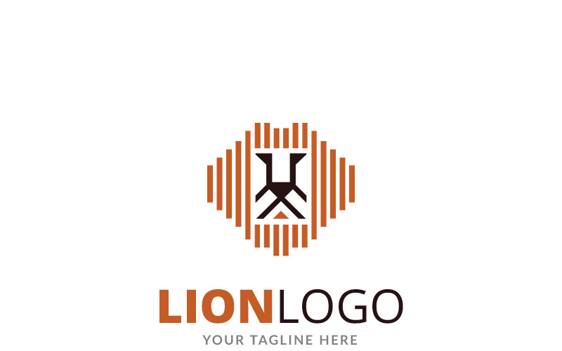 Çizgi Aslan Logo Şablonu
