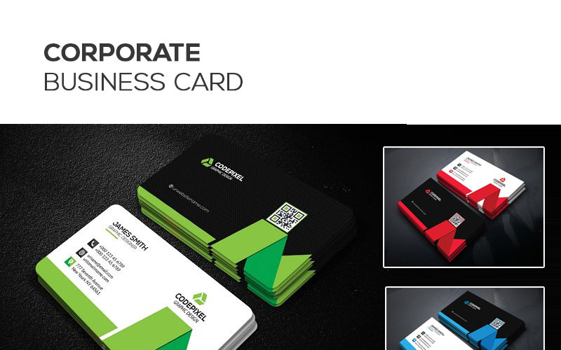 Download Фирменный стиль "Codepixel business card - Corporate Identity Template" / Codepixel business card - Corporate Identity Template - Фирменный стиль на тему графика business card corporate red blue