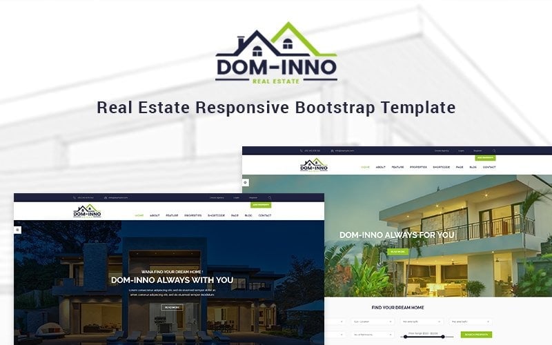 Dominno - адаптивный шаблон веб-сайта по недвижимости
