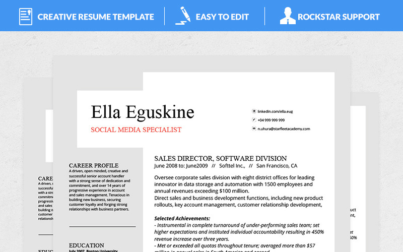 Download Резюме "Eguskine Resume Template" / Eguskine Resume Template - Резюме на тему графика teacher resume word editable style design curriculum vitae cv template resumes format modern professional resumeundefined