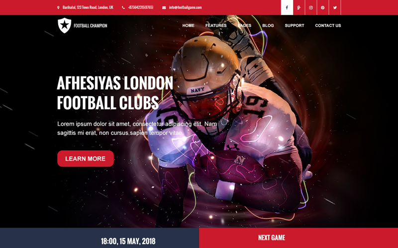 Download PSD шаблон "Football Champion - Sports PSD Template" / Football Champion - Sports PSD Template - PSD шаблон на тему бейсбол club football football-event futbol league magazine match player-profile soccer sports sports-club sports- sports-magazine sports-news championship football-club football-cup soccer-club hock