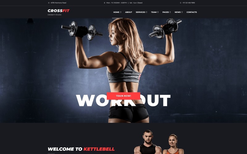 Kettlebell - Dynamisches Crossfit Studio WordPress Elementor Theme