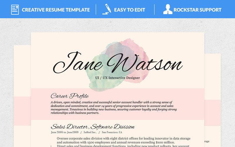 Download Резюме "Kiania Resume Template" / Kiania Resume Template - Резюме на тему графика teacher resume word editable style design curriculum vitae cv template resumes format modern professional resumeundefined