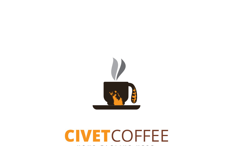 Modèle de logo de café civette