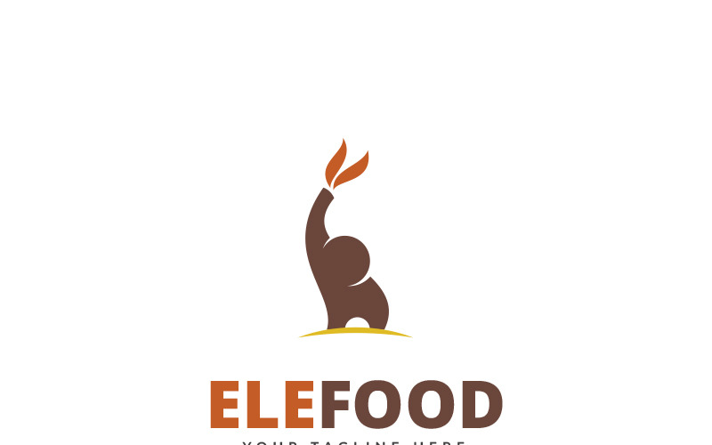 Modèle de logo de logo de nourriture d'éléphant