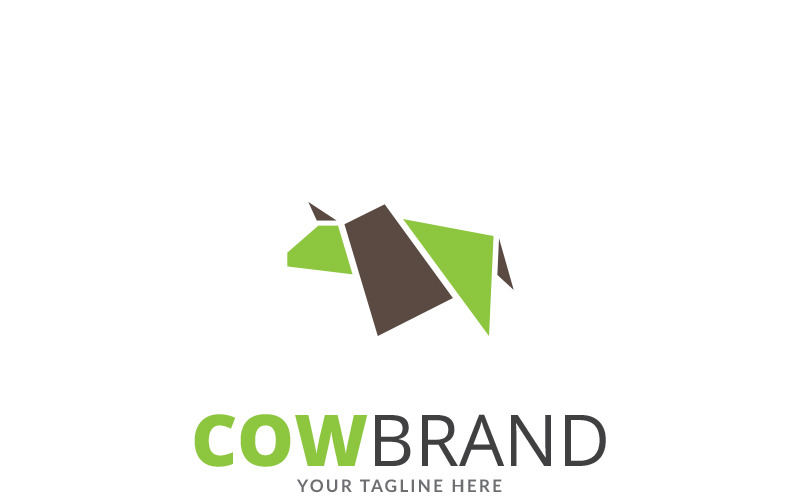 Modèle de logo de marque de vache