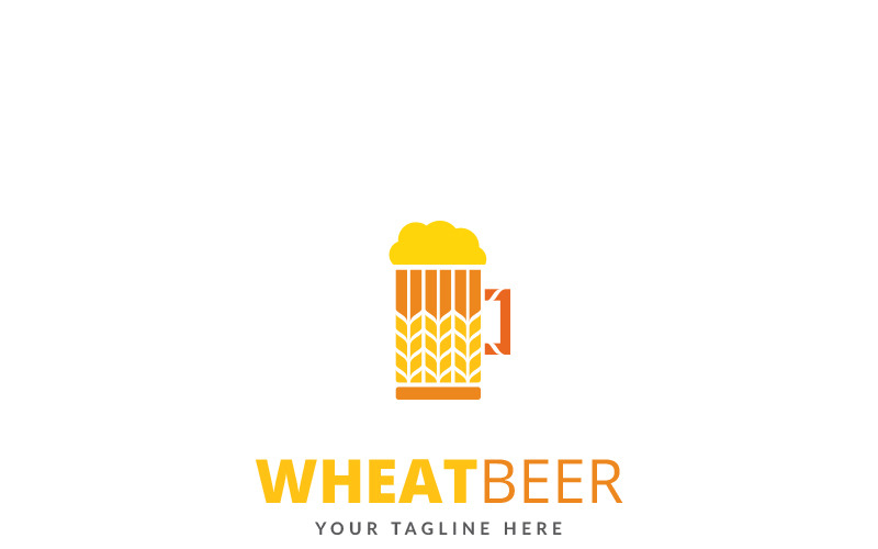 Modelo de logotipo de cerveja de trigo