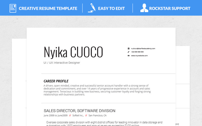 Download Резюме "Nyika Resume Template" / Nyika Resume Template - Резюме на тему графика teacher resume word editable style design curriculum vitae cv template resumes format modern professional resumeundefined