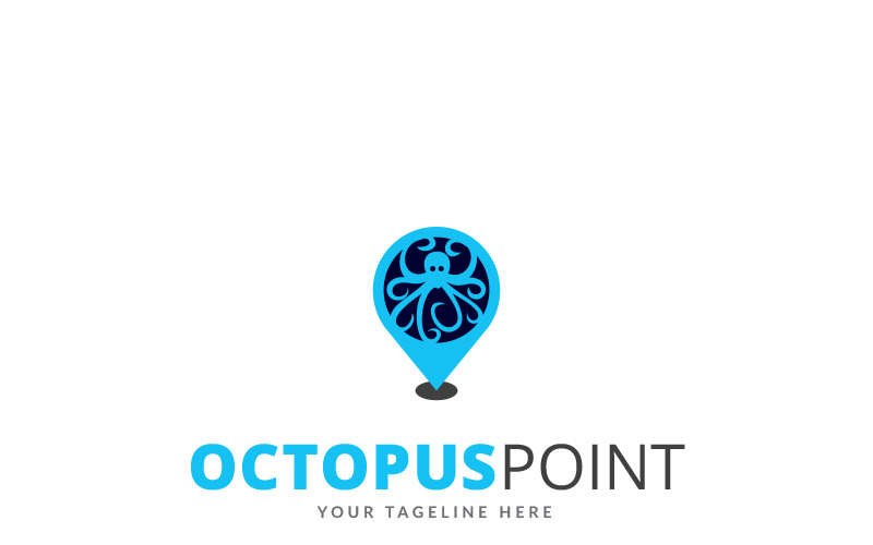 Шаблон логотипа точки осьминога