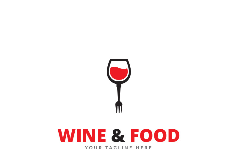 Шаблон логотипа вино и еда