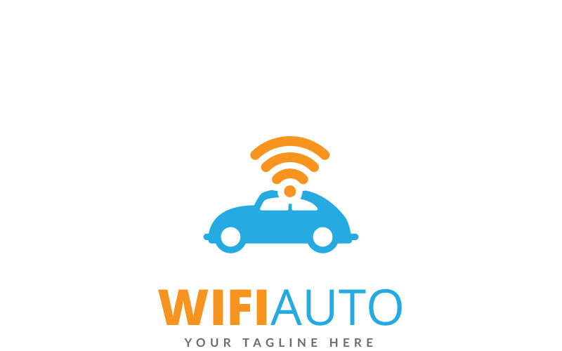 Download Шаблон логотипа "Wifi Auto Logo Template" / Wifi Auto Logo Template - Шаблон логотипа на тему графика wifi auto car taxi app automobile automotive cab chat delivery motor psd logo rental speed take talk booking service taxicab