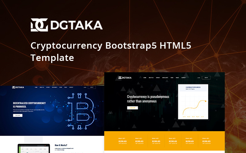 Dgtaka - Modello di sito Web di criptovaluta