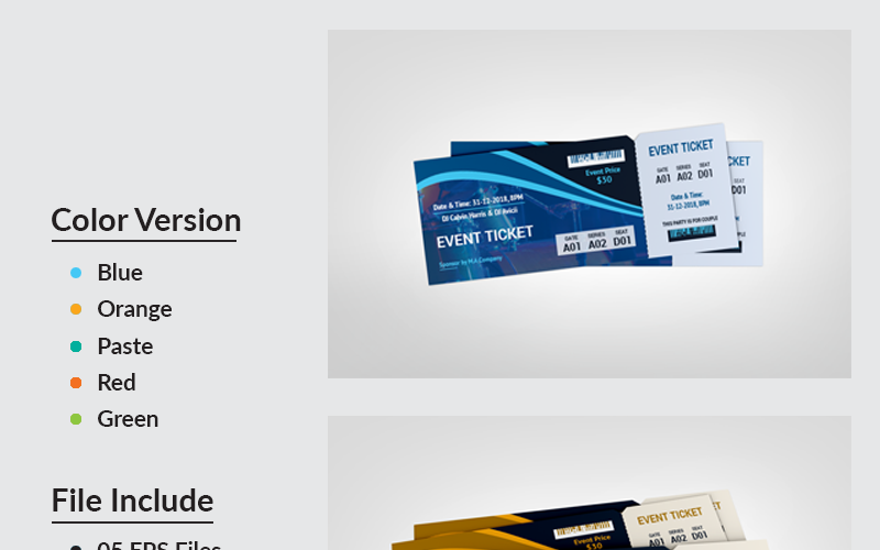 Download Фирменный стиль "DJ Party Event Ticket - Corporate Identity Template" / DJ Party Event Ticket - Corporate Identity Template - Фирменный стиль на тему графика carnival club ticket concert tickets conference contemporary editable entrance event modern movie night music nightclub party pattern pretty season psd