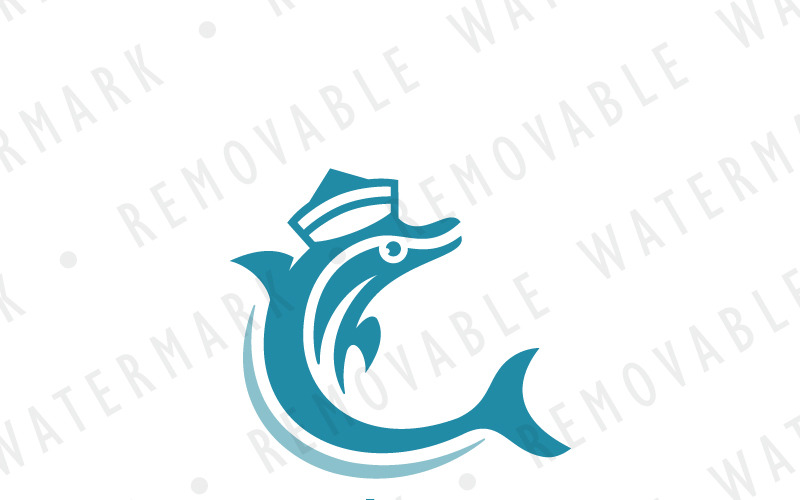 Download Шаблон логотипа "Dolphin Sailor Logo Template" / Dolphin Sailor Logo Template - Шаблон логотипа на тему графика dolphin fish sailor sea ocean beach water aqua playfulness friendship intelligence resort aquarium logo design template c marine fishing spa
