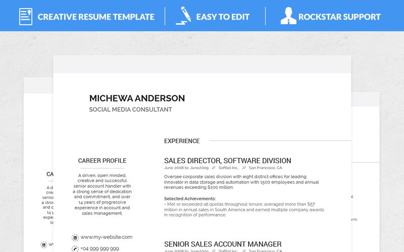 Download Резюме "Michewa Resume Template" / Michewa Resume Template - Резюме на тему графика teacher resume word editable style design curriculum vitae cv template resumes format modern professional resumeundefined