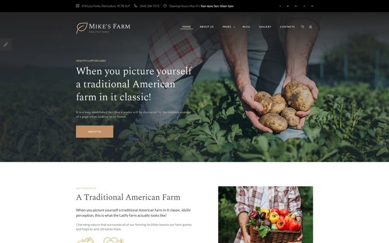 Mikes Farm - Food Responsive Simple Joomla Template