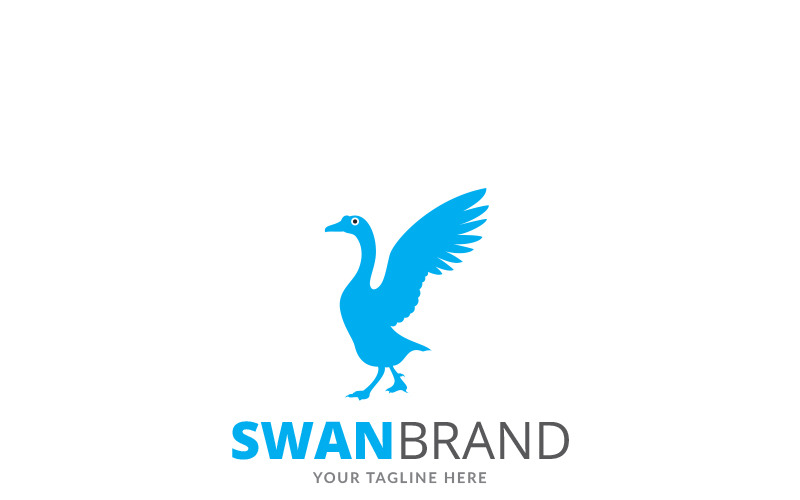 Modèle de logo de marque Swan