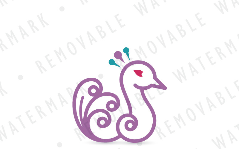 Modèle de logo de plumes de paon