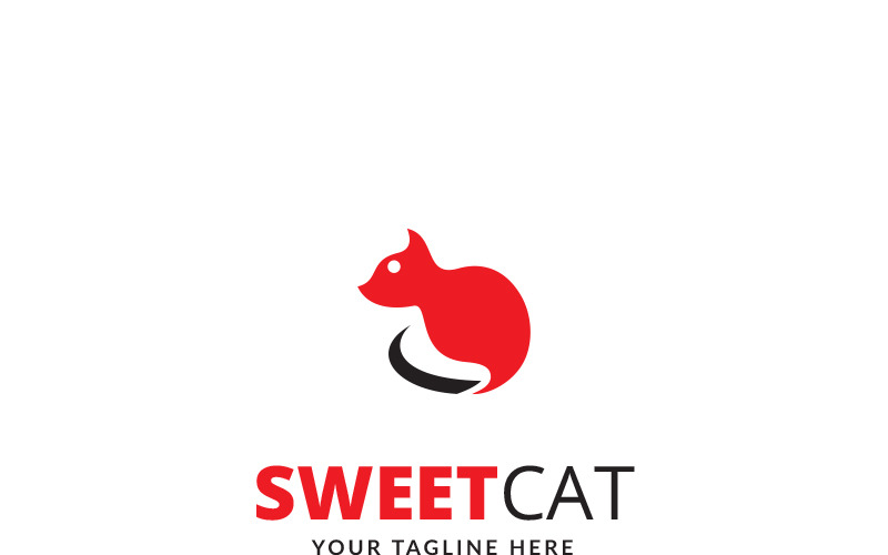 Modello di logo di gatto dolce