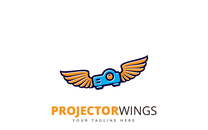 Modelo de logotipo do projetor Wings
