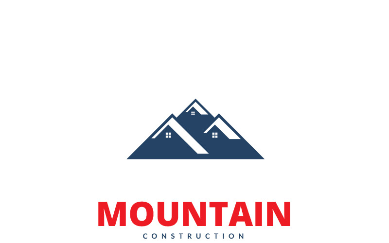Download Шаблон логотипа "Mountain House Logo Template" / Mountain House Logo Template - Шаблон логотипа на тему графика bold circle clean health high hill landscape line logo media meditation mind mountain nature peak relax reservation resort round snow