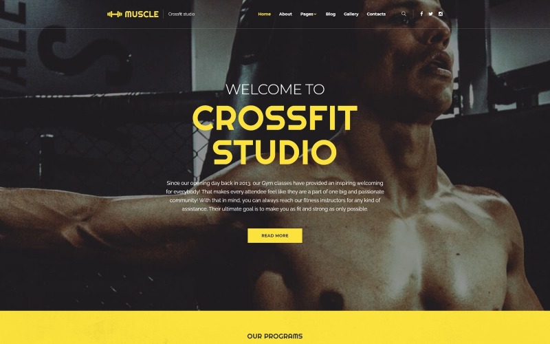 Muscle - Шаблон Sports Clean Joomla