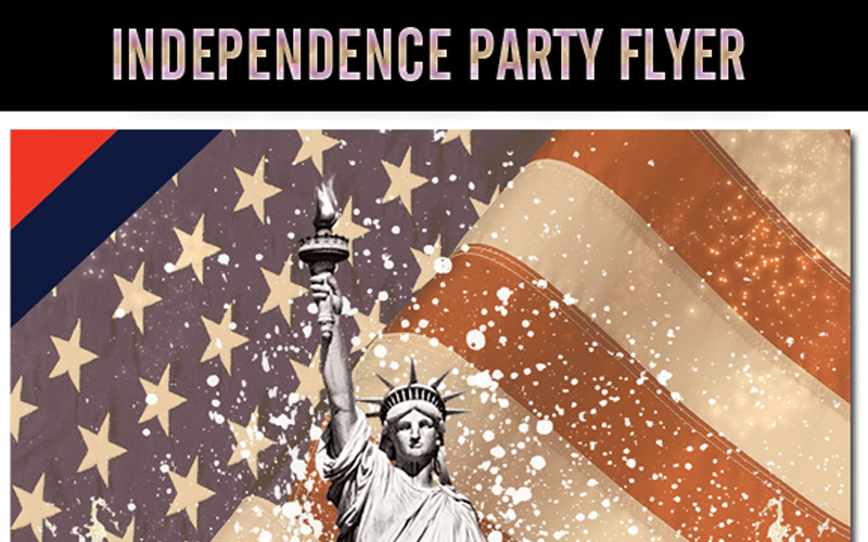 Onafhankelijkheid 4 juli partij flyer - huisstijl sjabloon