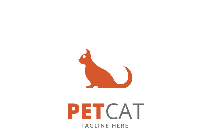 Pet Kedi Logo Şablonu