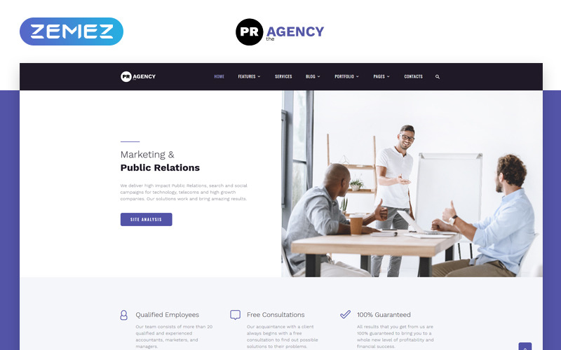 PR Agency - Šablona webových stránek agentury Public Relations Agency