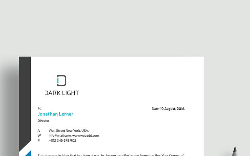 Download Фирменный стиль "Simple Letterhead - Corporate Identity Template" / Simple Letterhead - Corporate Identity Template - Фирменный стиль на тему графика a4 letterhead design branding pad print ready professional simple stationery business clean corporate identity elegant letter head template word official