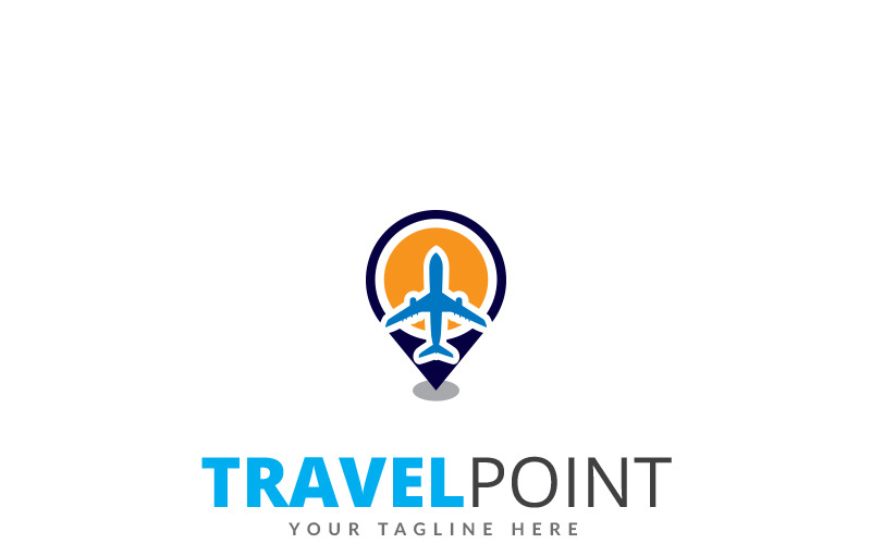 Download Шаблон логотипа "Travel Point Logo Template" / Travel Point Logo Template - Шаблон логотипа на тему графика agency blue gps guide holiday home house journey location map media modern navigation navigator operator orange pin place point relax