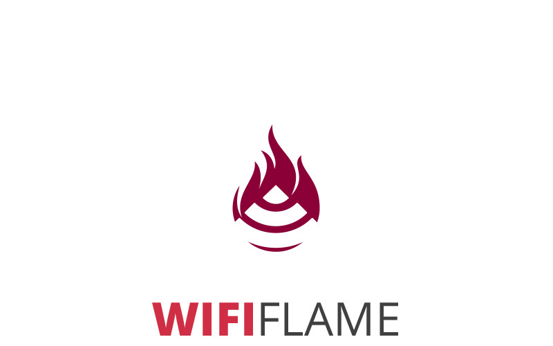 Wifi Alev Logo Şablonu