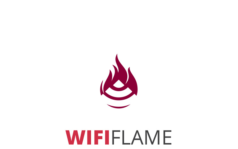 Download Шаблон логотипа "Wifi Flame Logo Template" / Wifi Flame Logo Template - Шаблон логотипа на тему графика wifi flame browsing cloud computer connection data device download file hosting internet logo mobile plug server software transfer upload web
