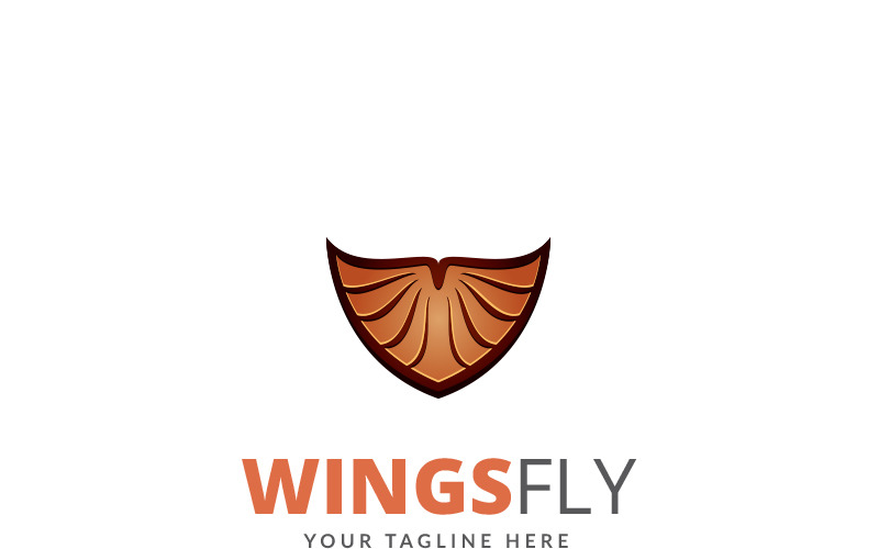 Download Шаблон логотипа "Wings Fly Logo Template" / Wings Fly Logo Template - Шаблон логотипа на тему графика aero agency apparel army badge blog brand commerce delivery drone export fashion fast fly hero logistic m logo media multimedia