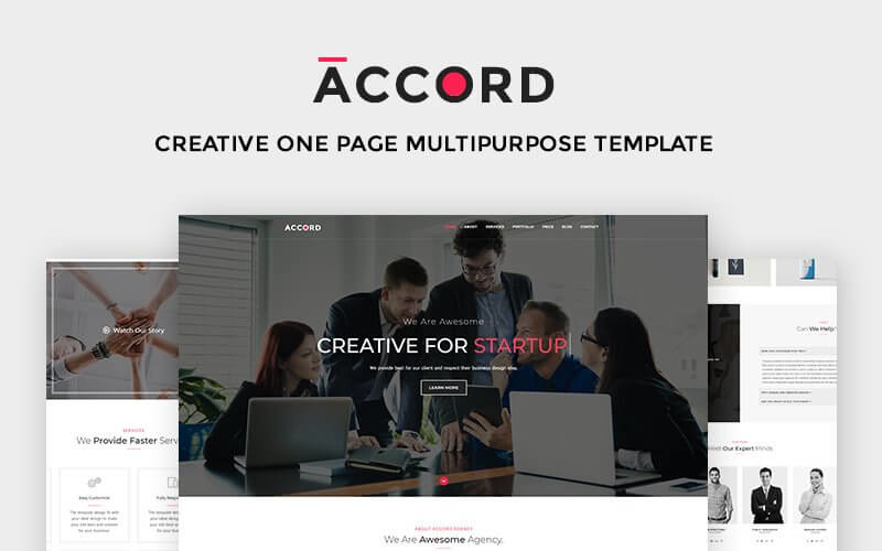 Accord - Modèle de page de destination polyvalente créative