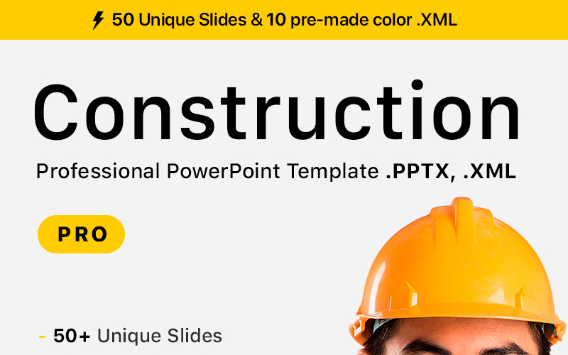 Modelo de PowerPoint profissional de construção