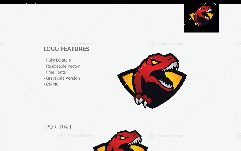 Download Шаблон логотипа "Dinosaur Logo Template" / Dinosaur Logo Template - Шаблон логотипа на тему графика adventure ancient black coelurosaurian dino dinosaur e-sports esports green historical jurassic logo predator purple red rex t-rex template tyrannosaurus vector
