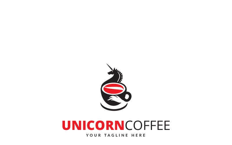 Einhorn Kaffee Logo Vorlage