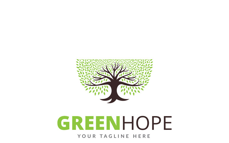 Download Шаблон логотипа "Green Hope Logo Template" / Green Hope Logo Template - Шаблон логотипа на тему графика beauty creative clever logo communication creativity design studio eco agency ecology farm farming business food identity forest garden corporate green