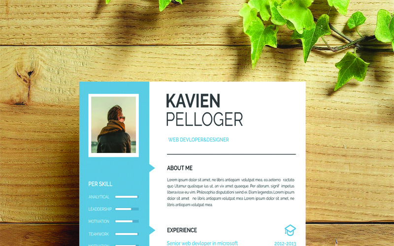 Download Резюме "Kavien Resume Template" / Kavien Resume Template - Резюме на тему графика a4 resume bebas clean cv cover letter creative curriculum vitae design template doc docx employment idml indd indesign job modern