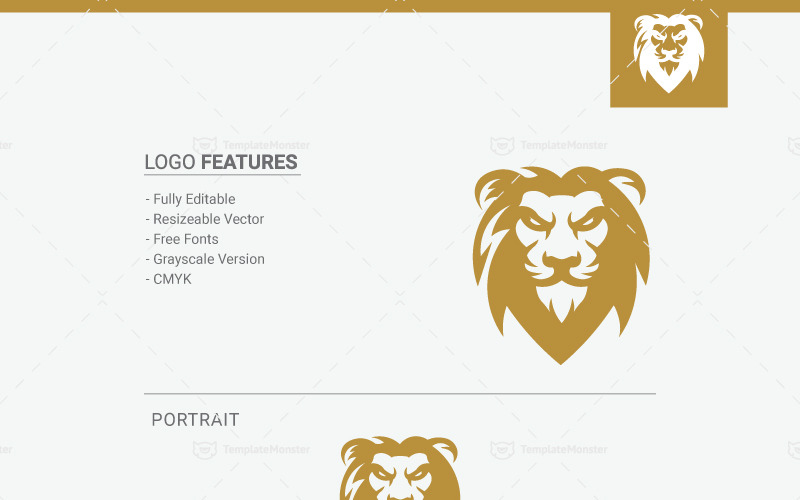 Download Шаблон логотипа "Lion - Logo Template" / Lion - Logo Template - Шаблон логотипа на тему графика animal black business decoration design emblem face hair head icon illustration king label line lion logo luxury negative royal sign