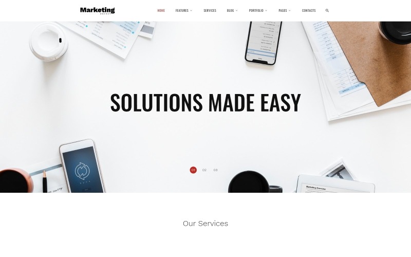 адаптивный шаблон многостраничного сайта маркетингового агентства